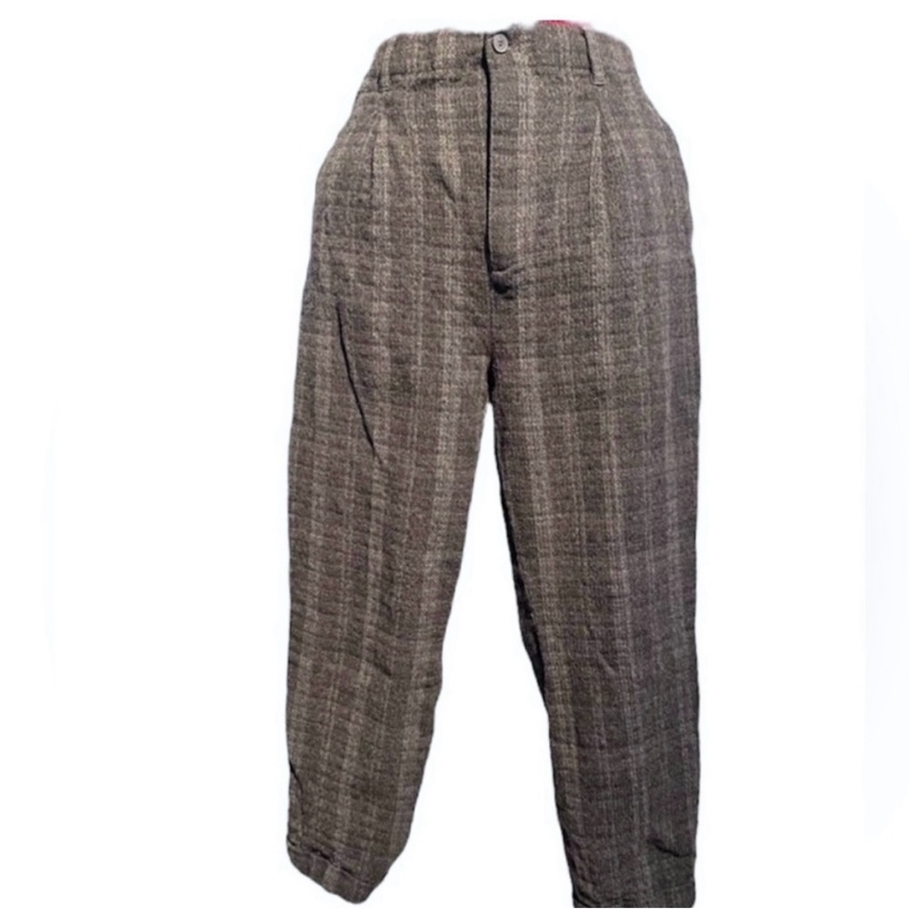 Gray Plaid Cropped Pants size small - Picture 3 of 9